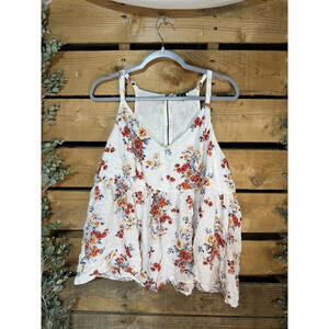Torrid Floral Print V Tank Top Size 3